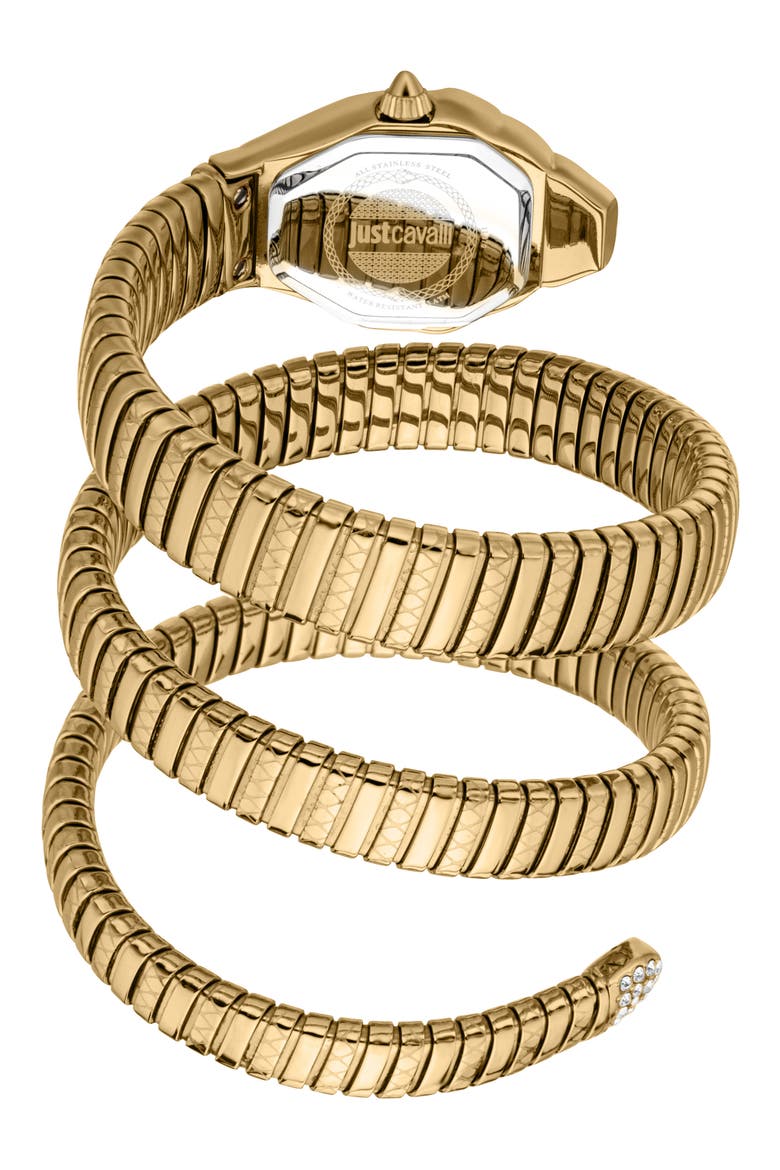 Snake Wraparound Bracelet Watch, 22mm x 34.5mm, Alternate, color, GOLD