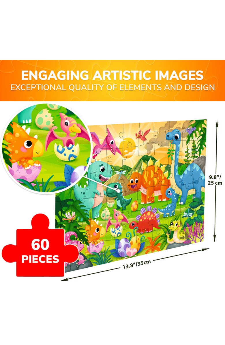 Quokka 60-Piece Jigsaw Puzzle for Kids - Animal and Fantasy, Alternate, color, Dino