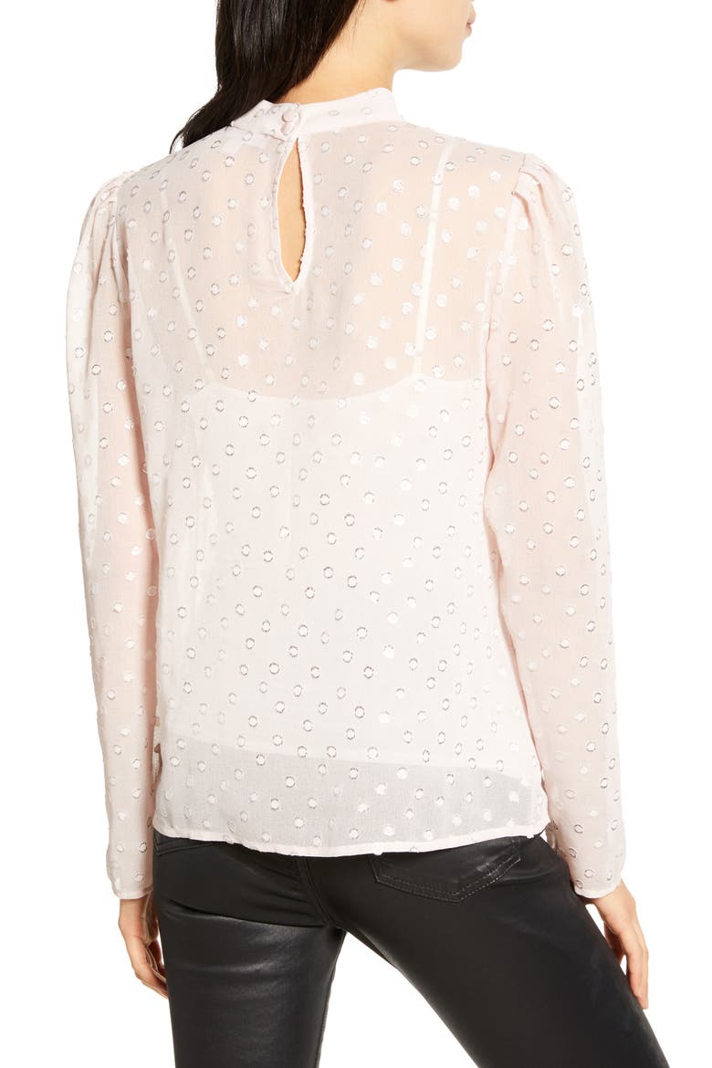Metallic Clip Dot Blouse, Alternate, color, PINK HUSH- SILVER FOIL