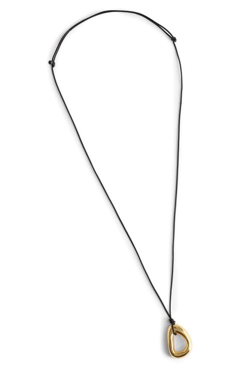 Sculptural Pendant Cord Necklace