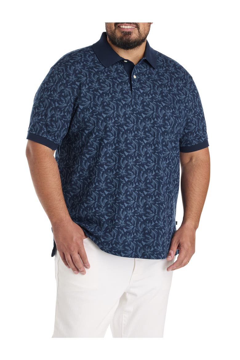 Big & Tall Floral Polo Shirt, Main, color, NAVY SEAS