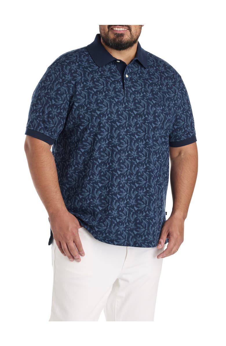 Nautica Big & Tall Floral Polo Shirt, Main, color, Navy Seas