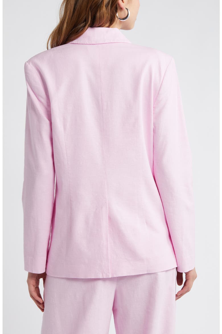 Linen Blend Blazer, Alternate, color, PINK PIROUETTE