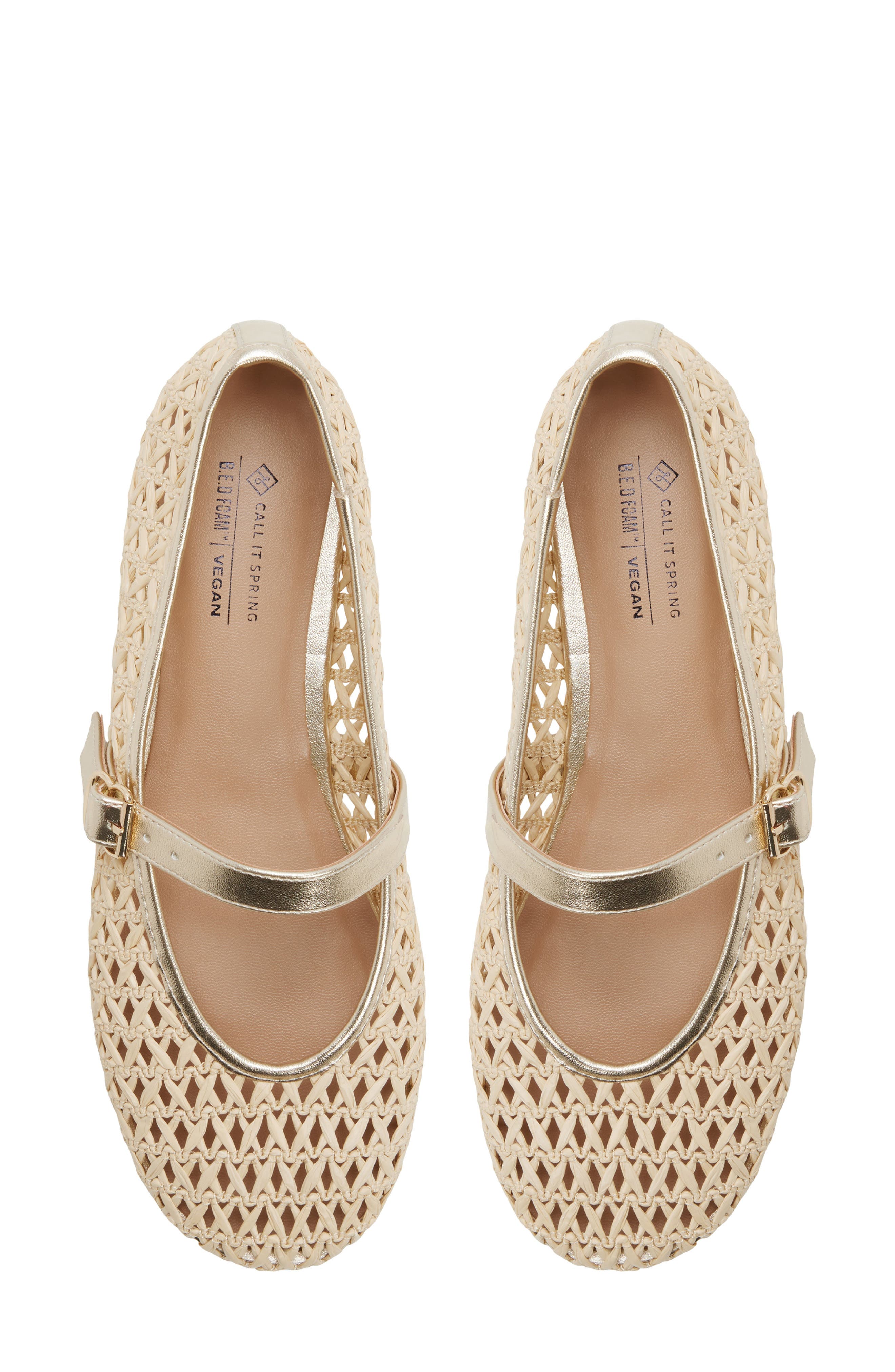 Elyiaa Net Mary Jane Flat, Alternate, color, NATURAL