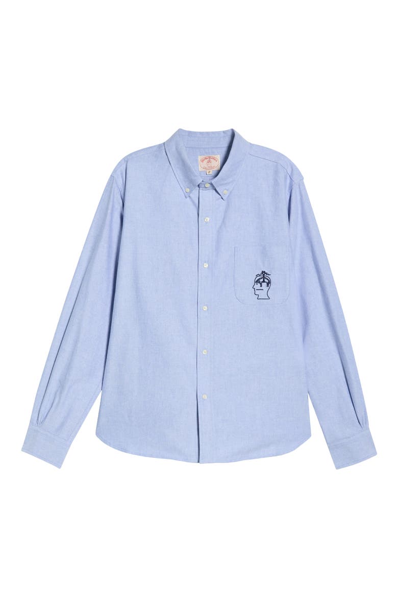 x Brooks Brothers California Selvedge Oxford Button-Down Shirt, Alternate, color, BLUE