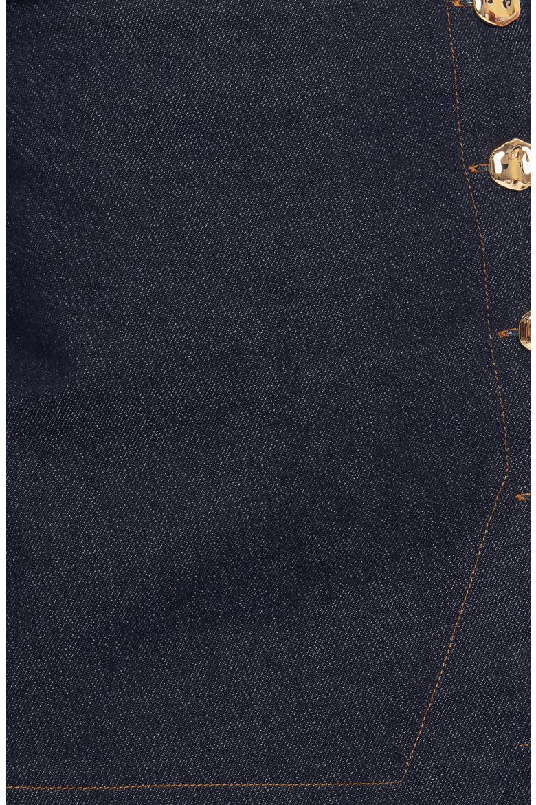 Buttoned Denim Skort, Alternate, color, DARK INDIGO