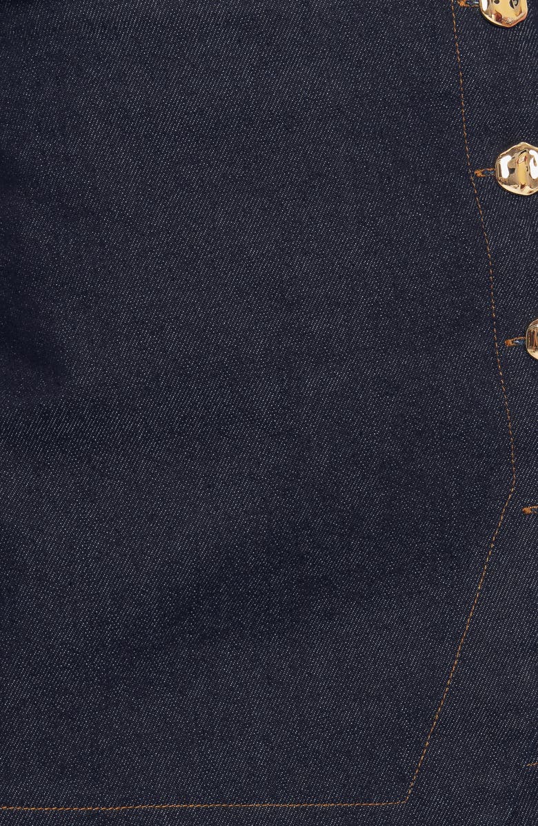 FLYING TOMATO Buttoned Denim Skort, Alternate, color, Dark Indigo