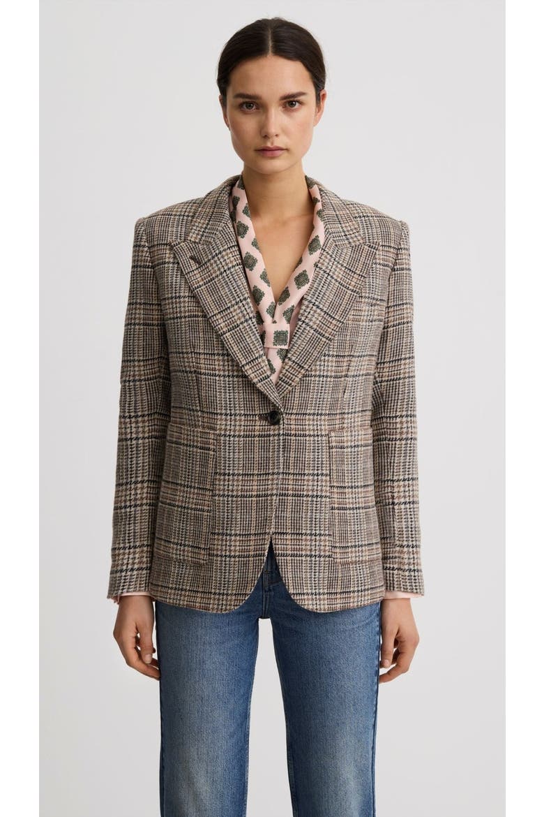 Patch Pocket 90's Blazer, Alternate, color, Neutral Glen Check
