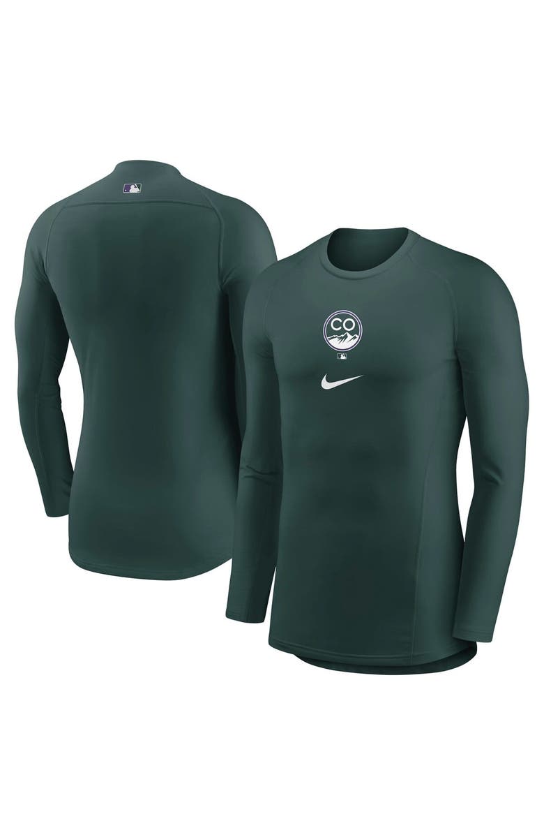 Nike Men's Nike  Green Colorado Rockies City Connect Base Layer Raglan Long Sleeve Performance T-Shirt, Alternate, color, Green