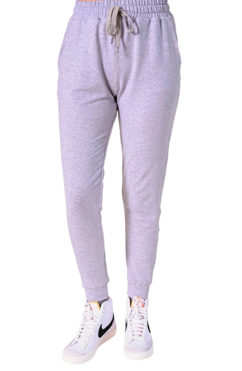 POPLINEN Plus Agnes Organic Cotton + Tencel Jogger Pant, Main, color, Heather Gray