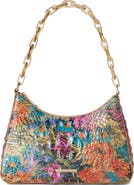 Brahmin Mod Esme Floral Croc Embossed Leather Shoulder Bag