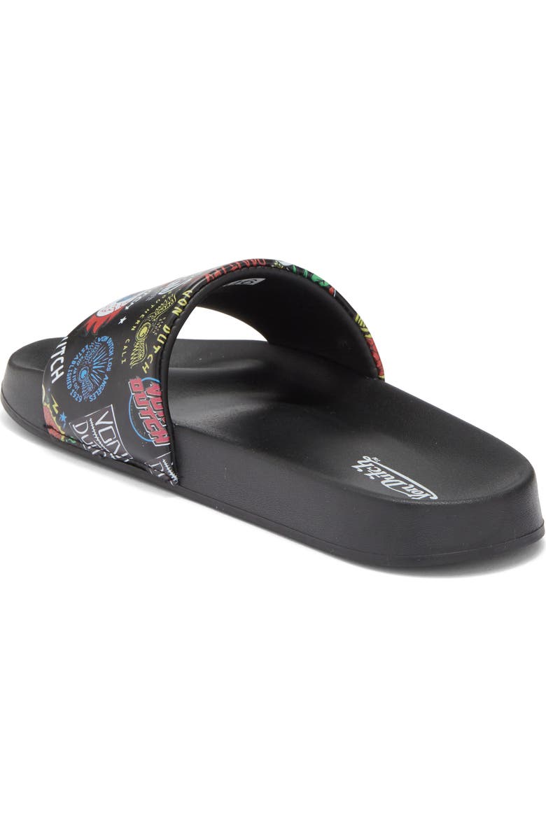 Von Dutch Logo Print Slide Sandal, Alternate, color, Black