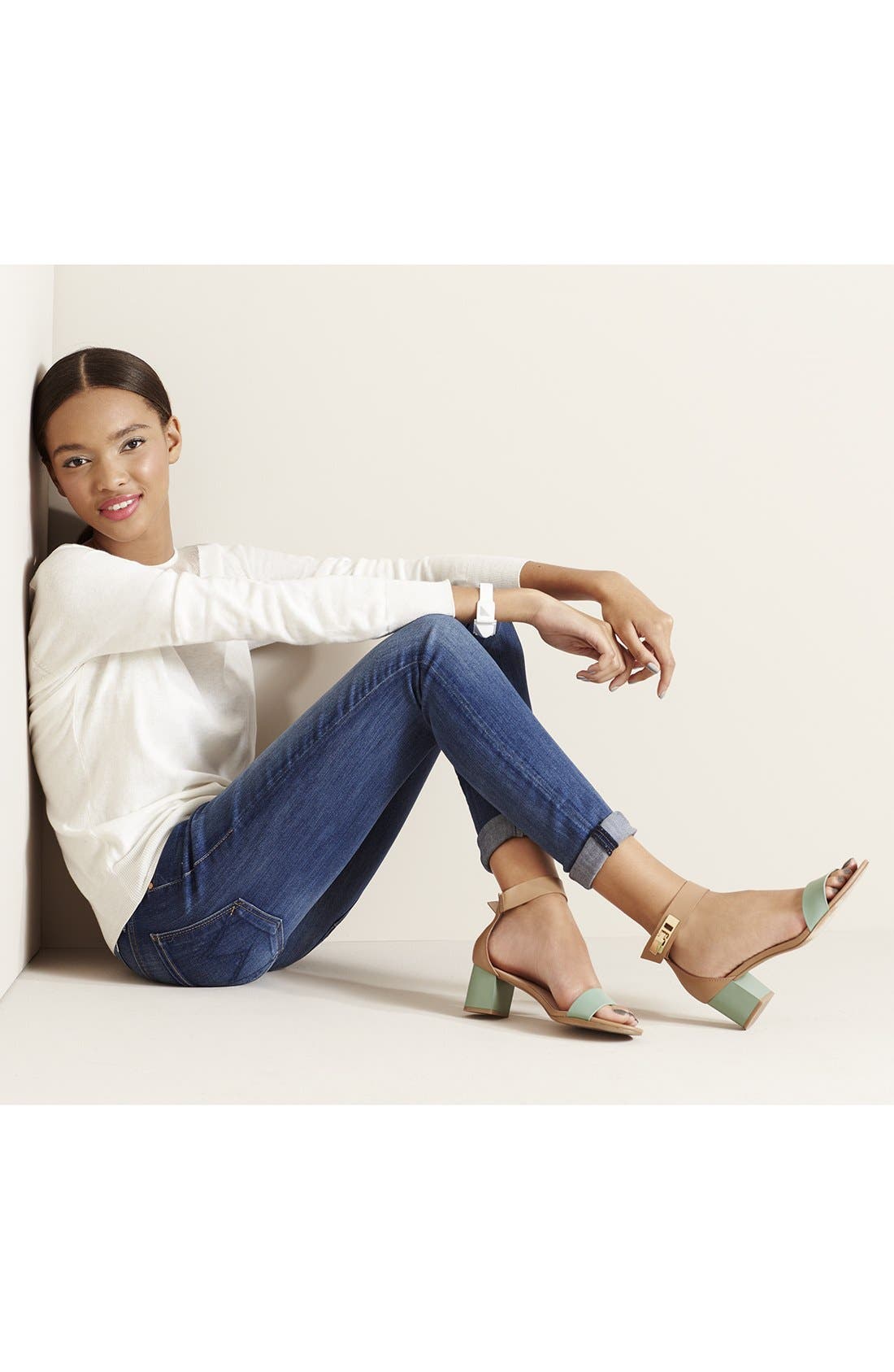 'Glory' Sandal, Alternate, color, BLUSH/ GOLD