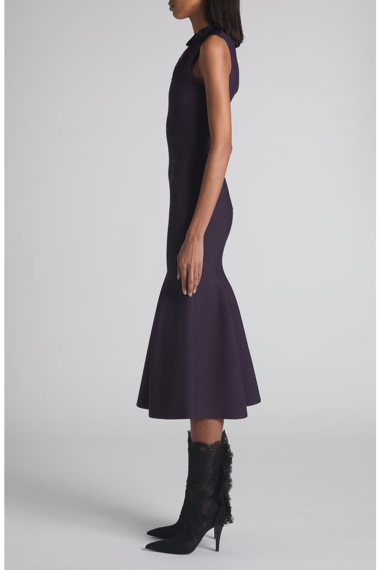 Lace Panel Flared Midi Dress, Alternate, color, VIOLET