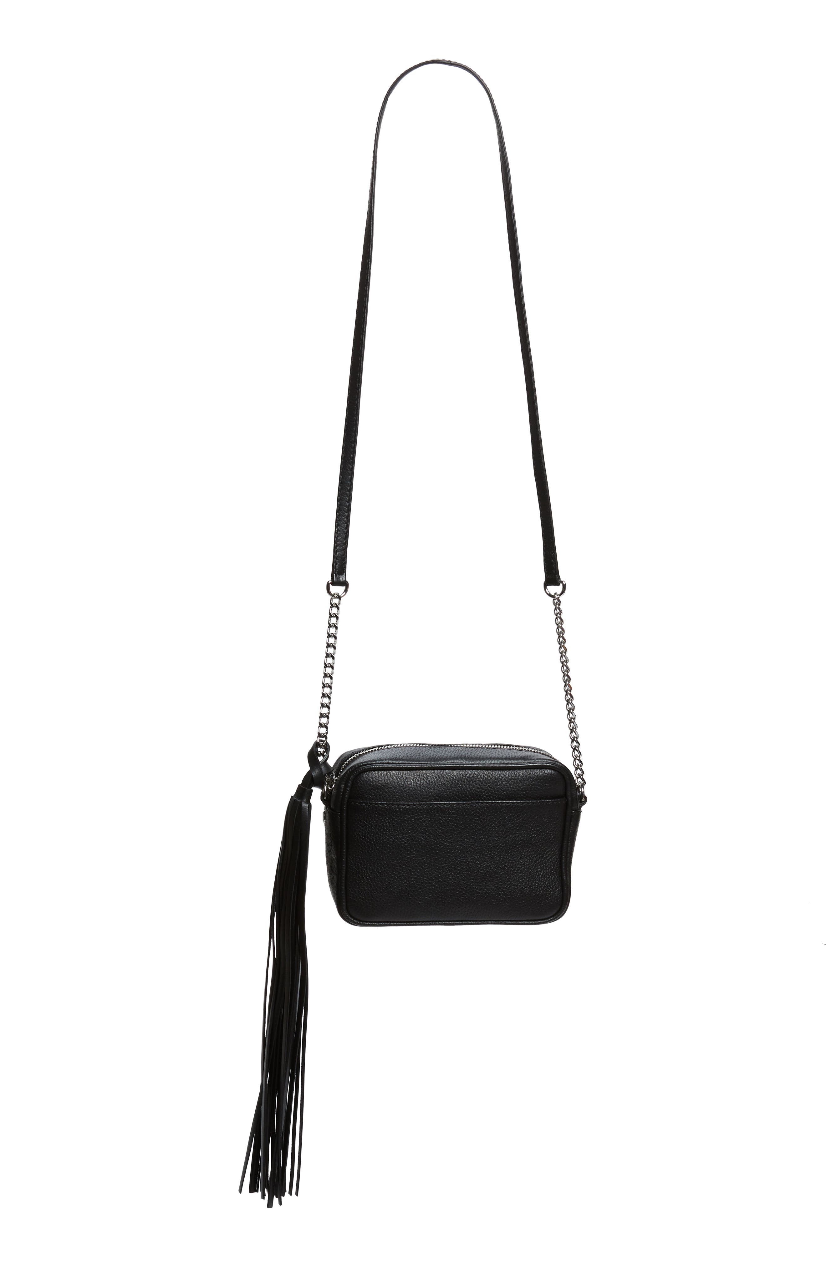 Zadig & Voltaire Boxy Extra Small Tassel Leather Crossbody Bag, Alternate, color, 