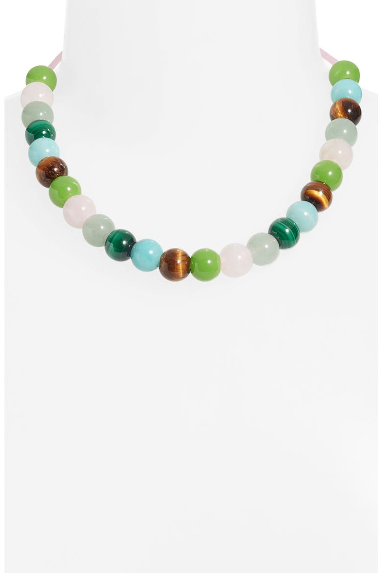 Long Gemstone Cord Necklace, Alternate, color, WHITE MULTI