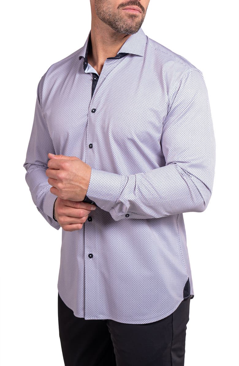 Maceoo Einstein Stretch Ascension Contemporary Fit Button-Up Shirt, Alternate, color, White