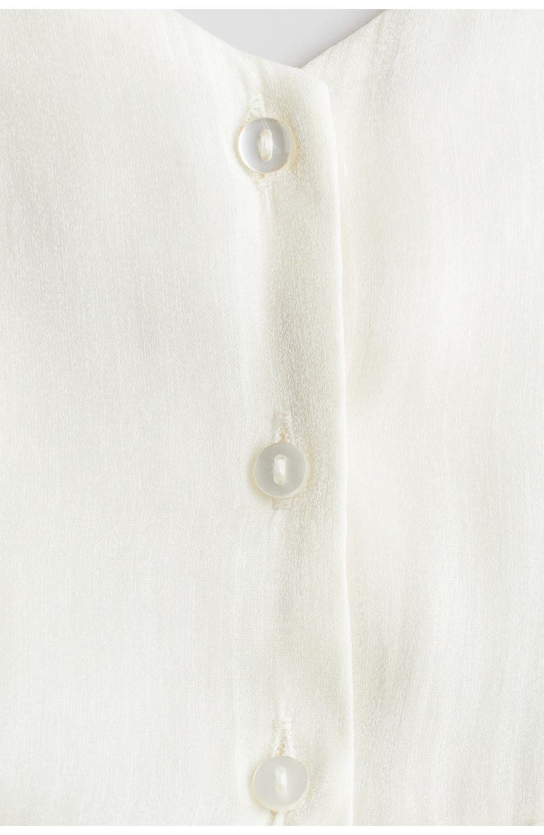 H&M Bow-detail Organza Dress, Alternate, color, White