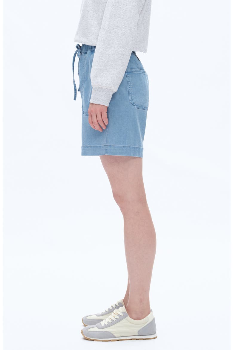 High Waist Drawstring Denim Shorts, Alternate, color, LIGHT BLUE