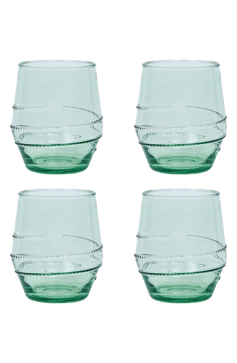 Juliska Amalia Set of 4 Acrylic Tumblers, Main, color, Seagrass