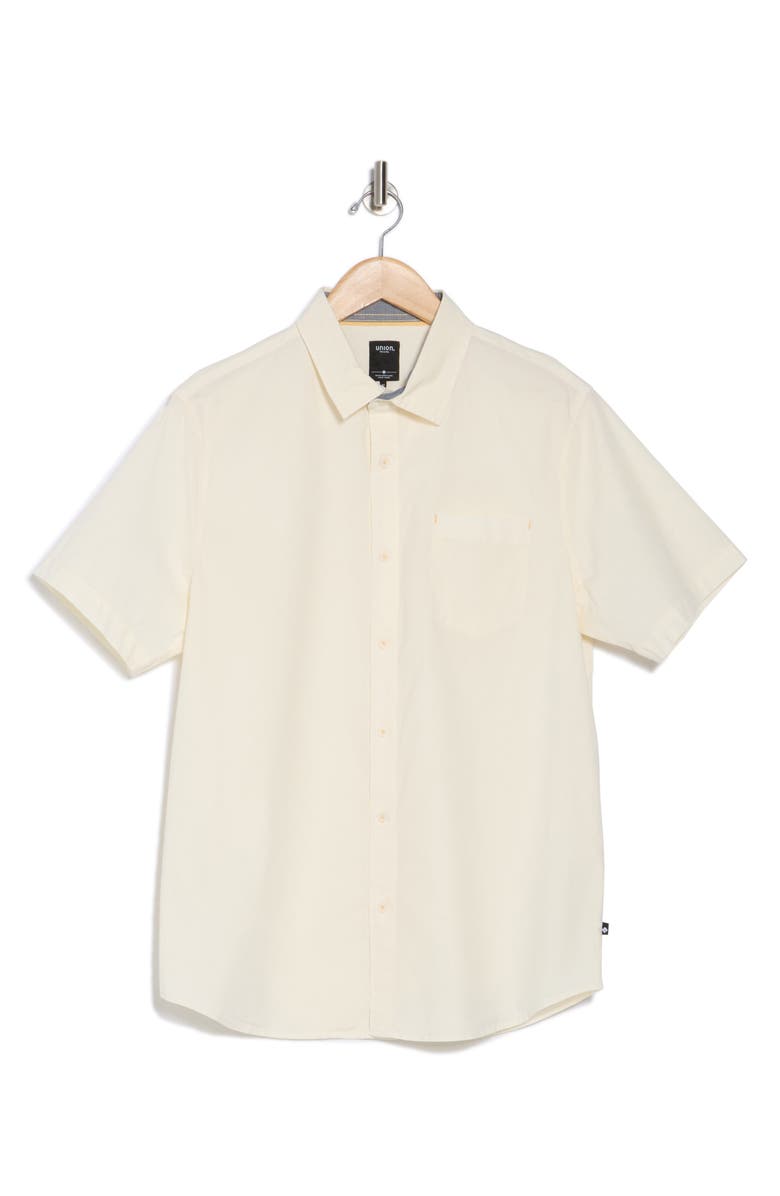 Union Clearwater Short Sleeve Stretch Cotton Button-Up Shirt, Alternate, color, Lamb