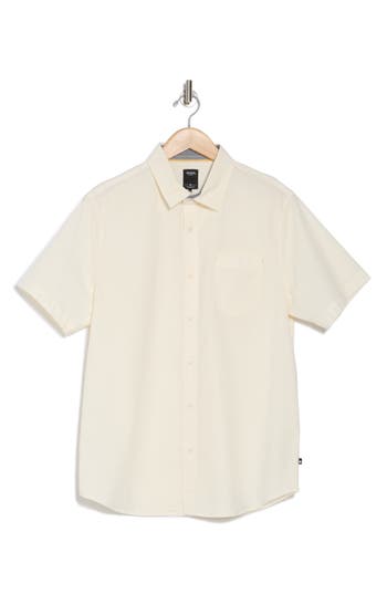 Union Clearwater Short Sleeve Stretch Cotton Button-up Shirt In Lamb