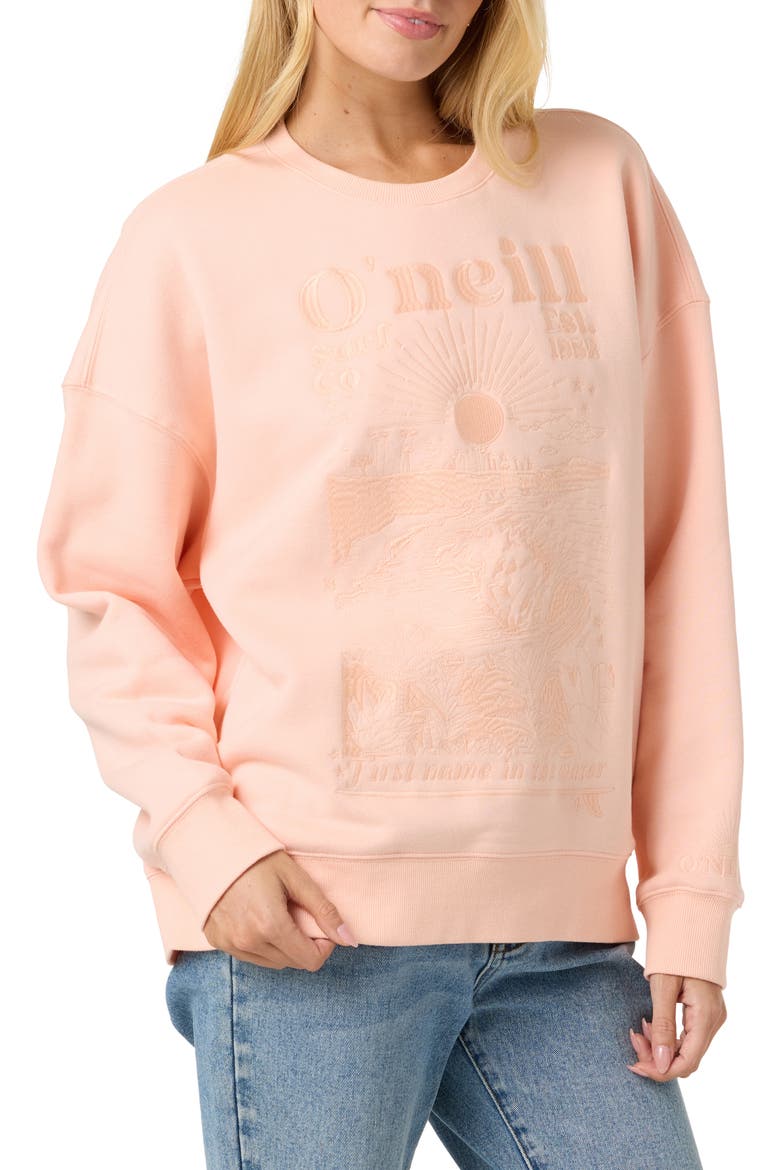 Chore Break Oversized Graphic Sweatshirt, Alternate, color, PEACH LIGHT