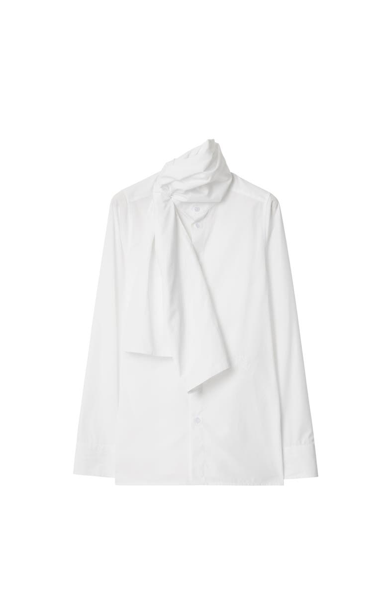 Burberry Cotton Scarf Shirt, Alternate, color, Optic White