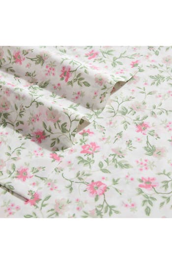 Laura Ashley Bonnie Full Cotton Percale Sheet Set In Lt-pastel Pink