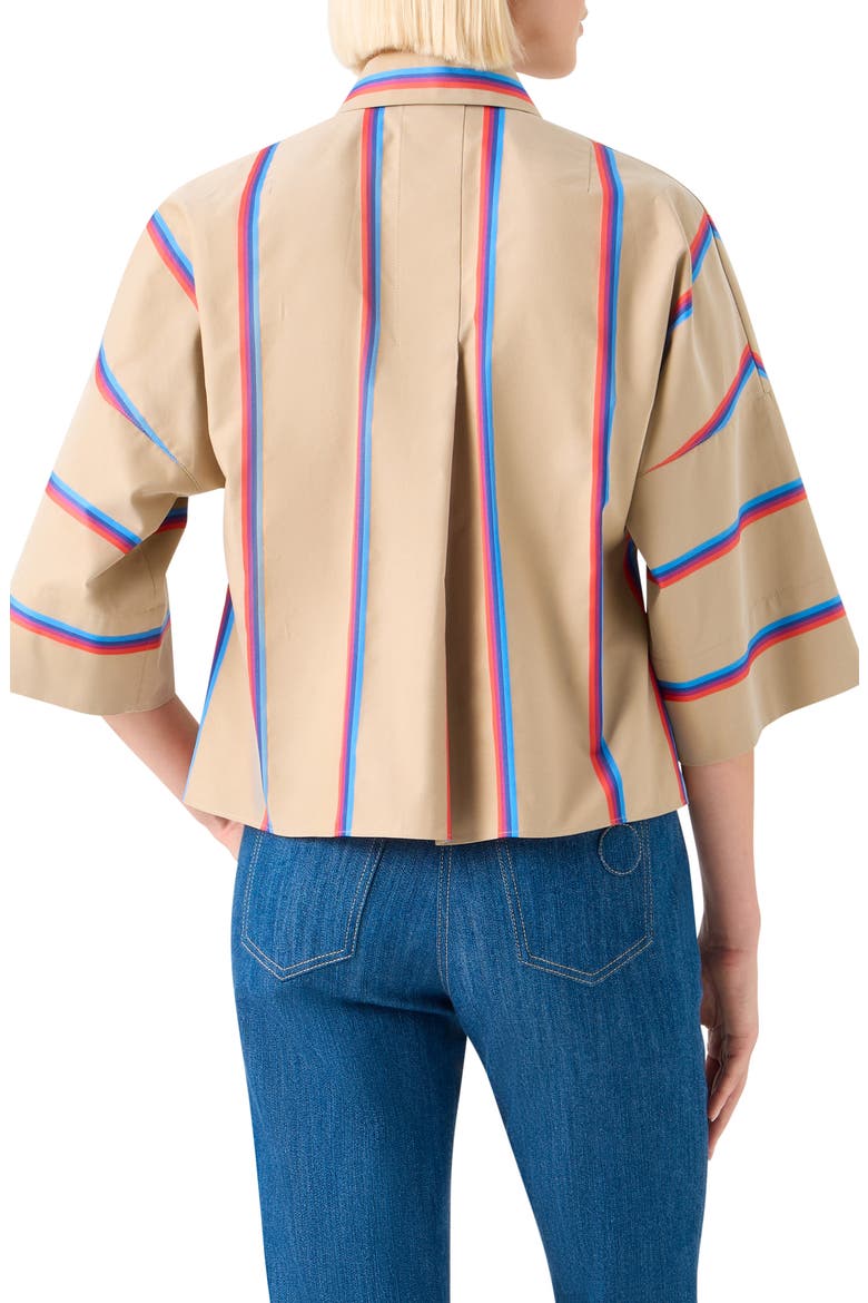 Stripe Button-Up Shirt, Alternate, color, BEIGE - MULTICOLOR