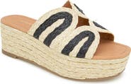 André Assous Serene Espadrille Platform Wedge Slide Sandal