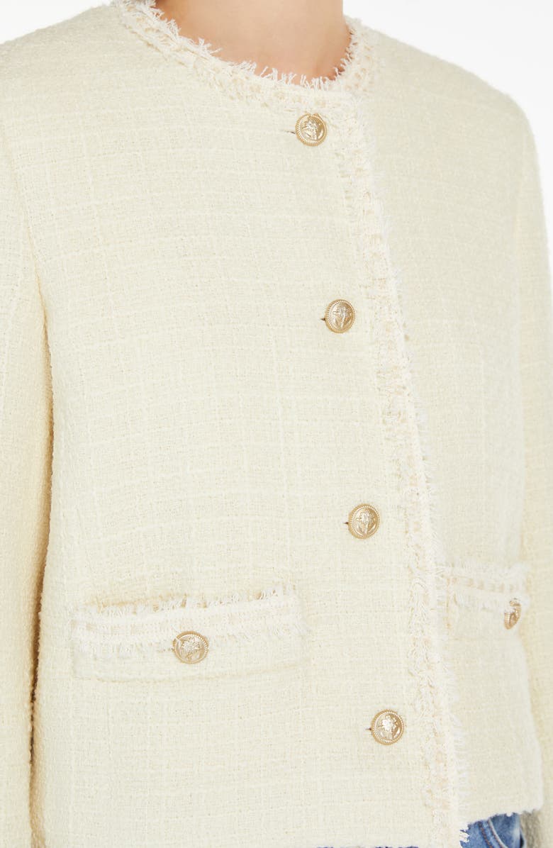 Weekend Max Mara Balia Fray Tweed Jacket, Alternate, color, 