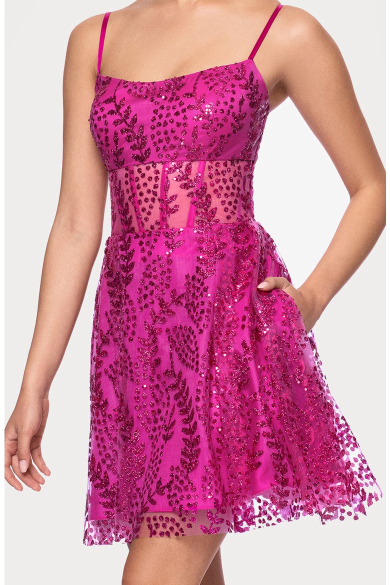 Sequin Minidress, Alternate, color, HOT PINK