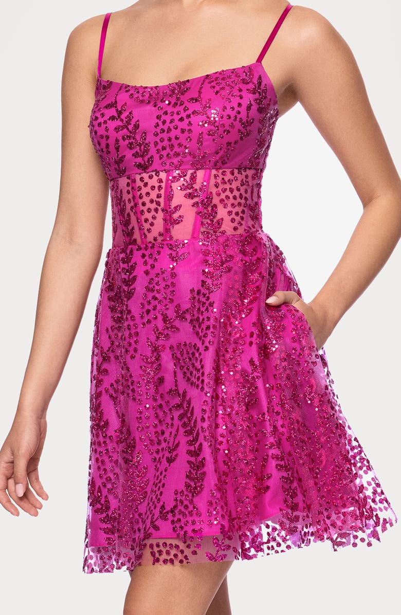 Blondie Nites Sequin Minidress, Alternate, color, Hot Pink