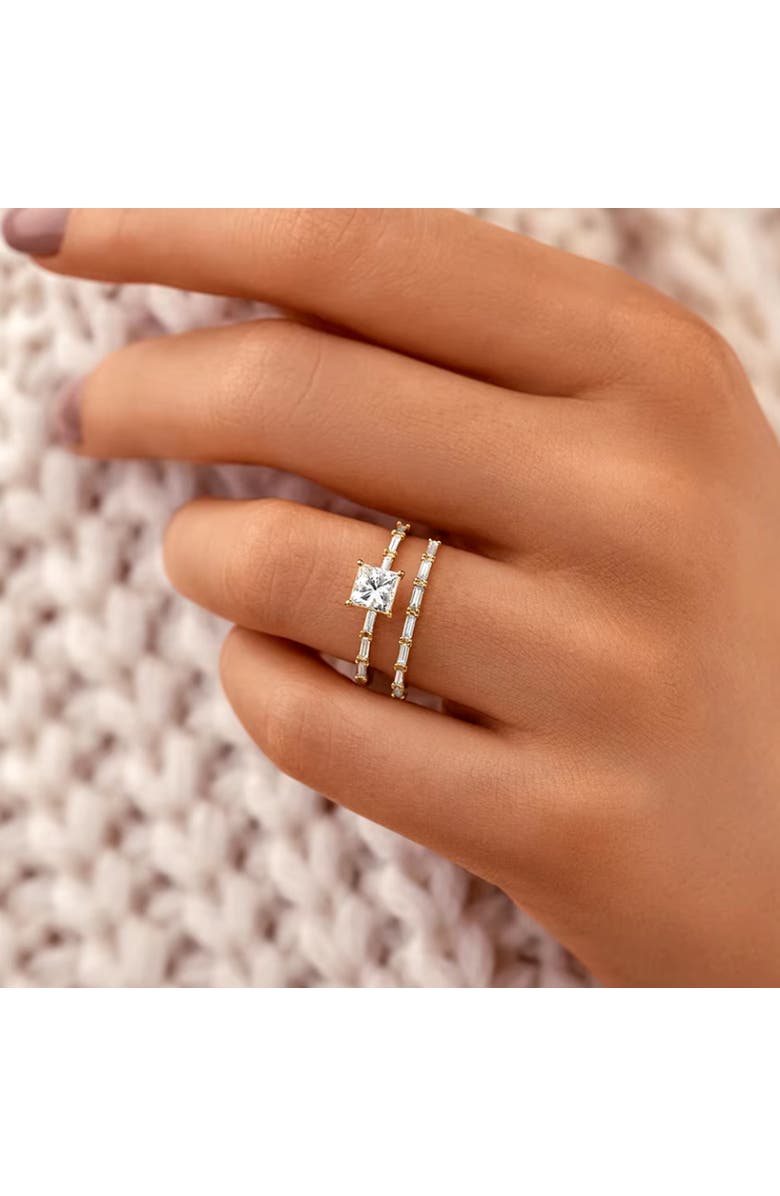 DLORIA Lumina Luxurious Ring with Princess-Cut AAAAA Cubic Zirconia, Alternate, color, 