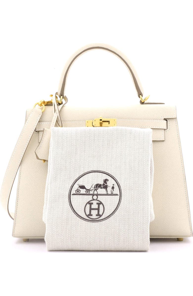 Pre-Owned Hermes Kelly Handbag Light Epsom with Gold Hardware 25, Alternate, color, Craie