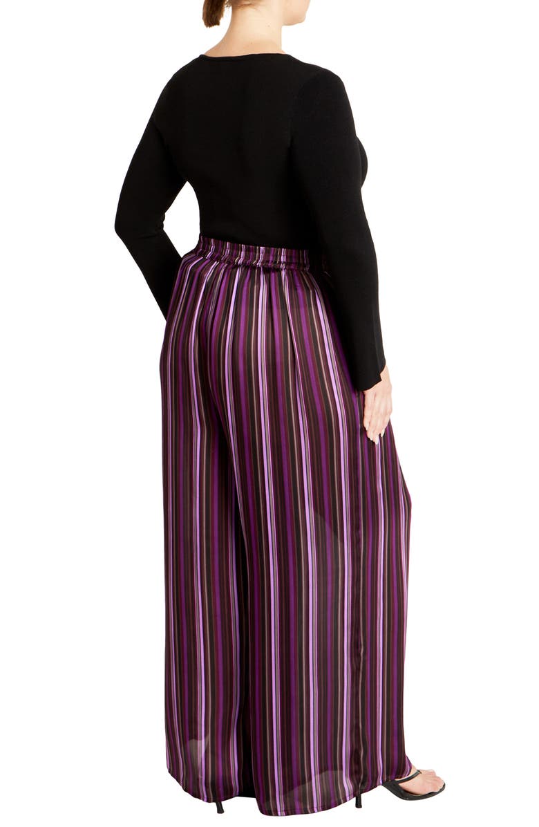 City Chic Willow Stripe Wide Leg Pants, Alternate, color, 
