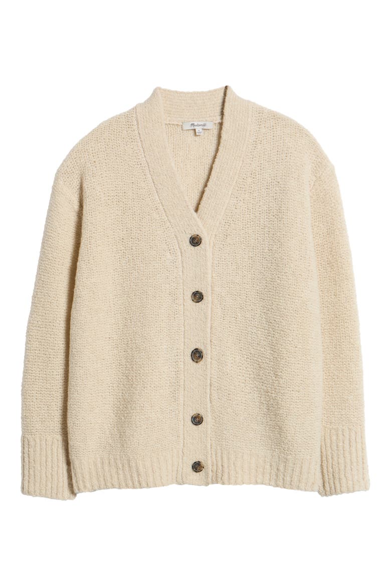 Oversize Bouclé Wool Blend Cardigan, Main, color, HEATHER LIGHT SAND