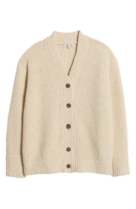 Oversize Bouclé Wool Blend Cardigan