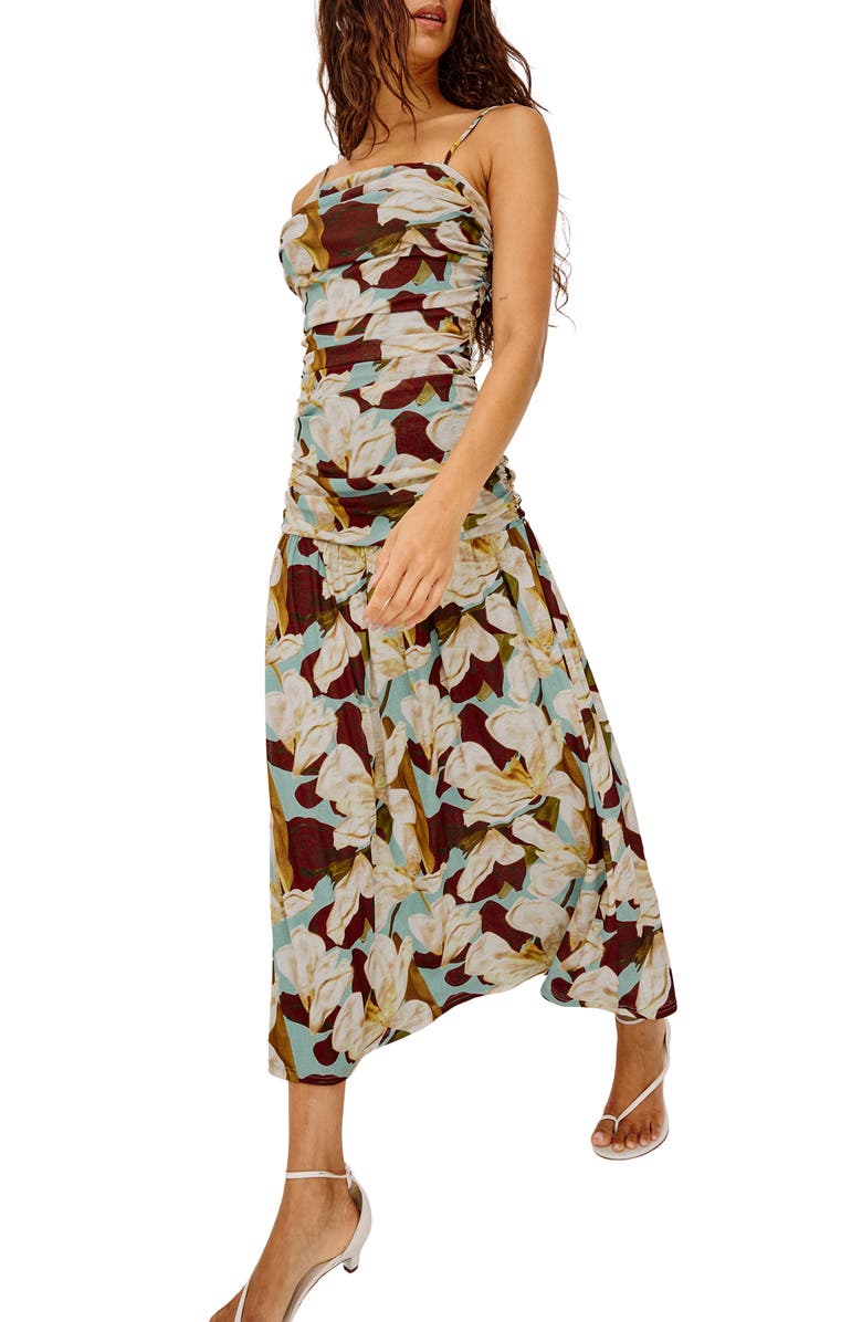 Rails Dolly Floral Ruched Midi Dress, Alternate, color, Plumeria