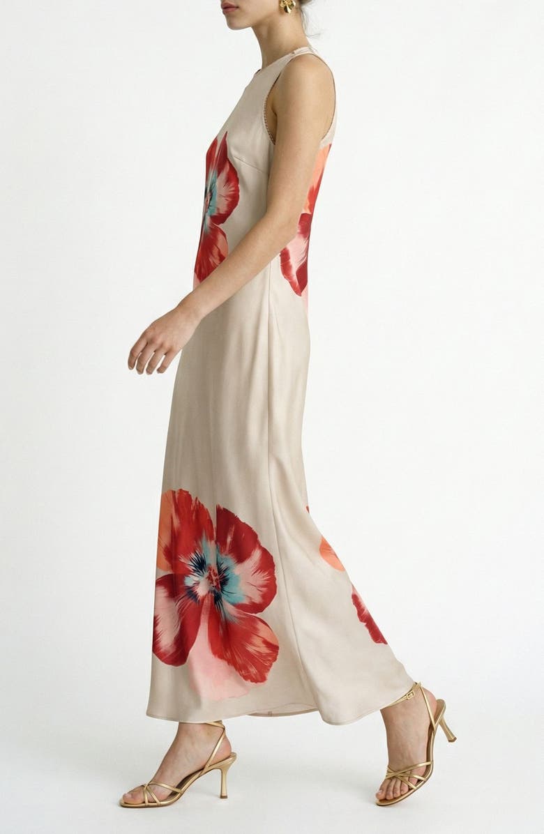 VERO MODA Reba Hibisca Maxi Dress, Alternate, color, Cement Print Hibiscus