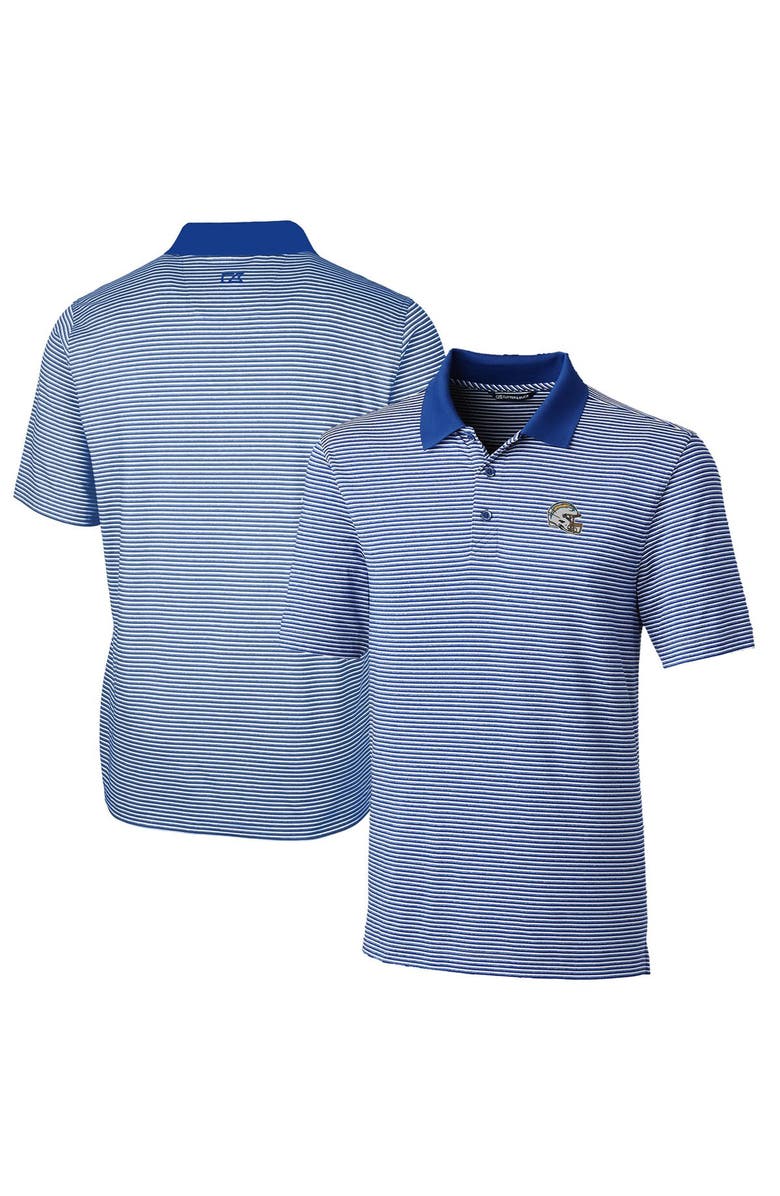 Cutter & Buck Men's Cutter & Buck  Blue Los Angeles Chargers Helmet Forge Tonal Stripe Stretch Polo, Main, color, 