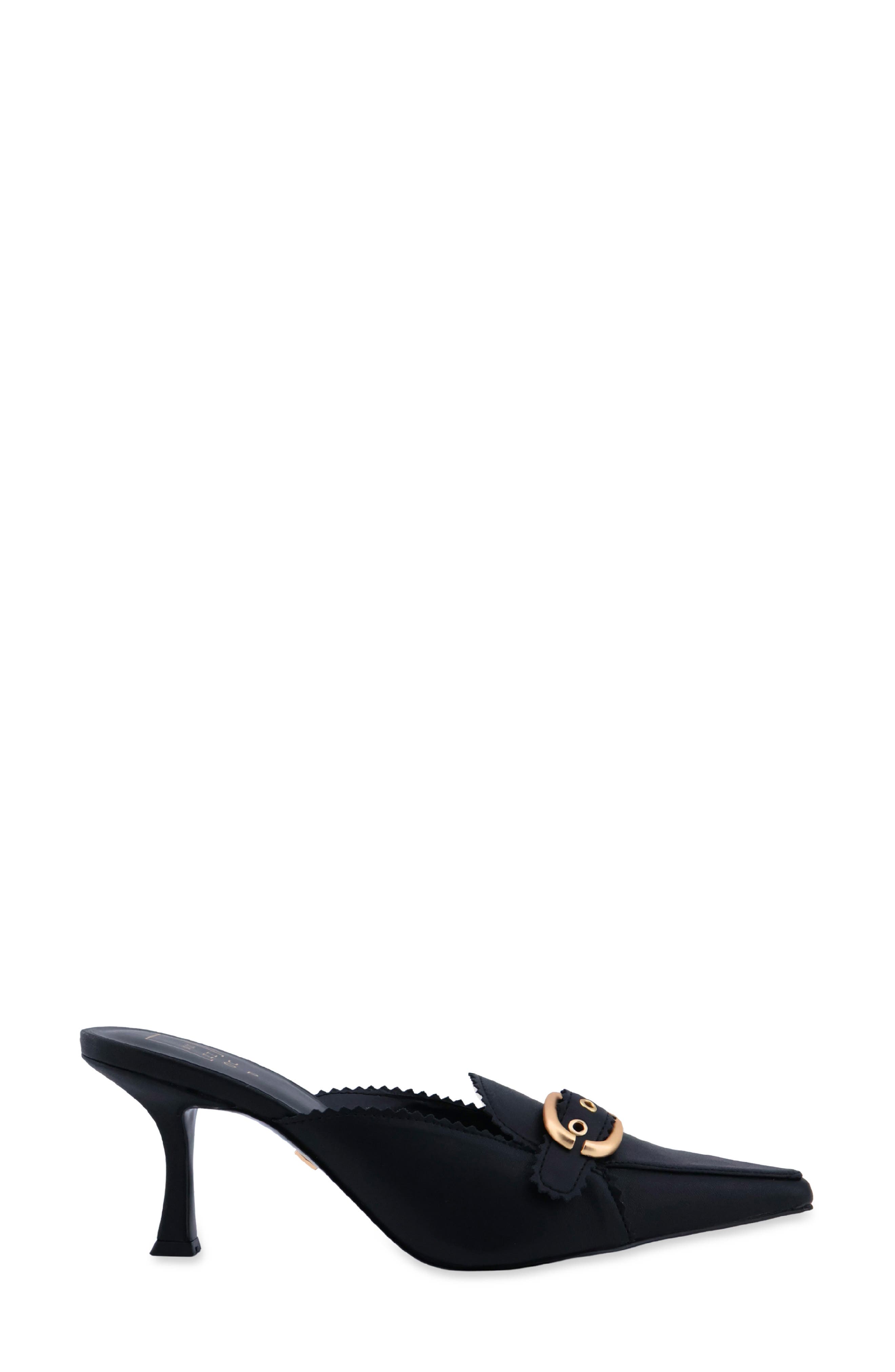 Natasha Pointed Toe Mule, Alternate, color, BLACK