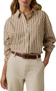 Faherty Coastal Relaxed Organic Cotton Button-Up Shirt