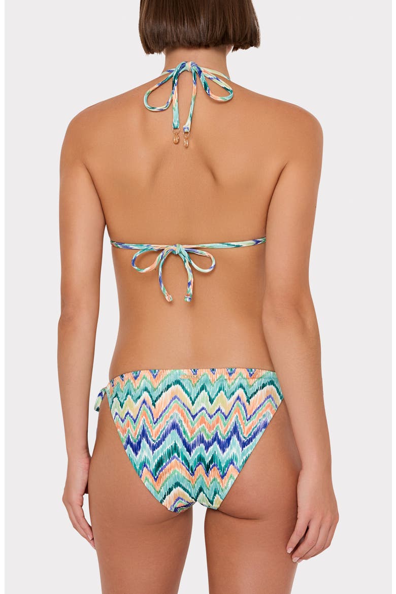 Tropical Chevron Stripe Triangle Bikini Top, Alternate, color, TROPICAL MULTI