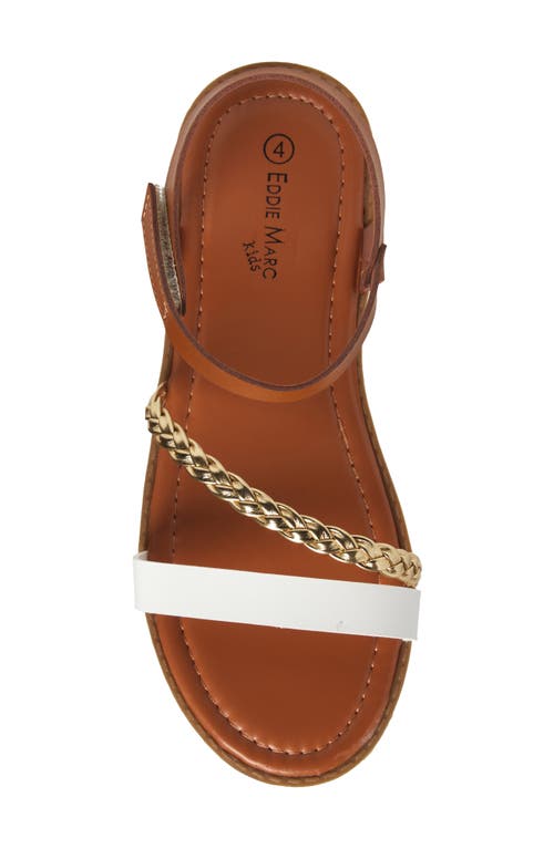 Extreme By Eddie Marc Kids' Metallic Twist Sandal In White