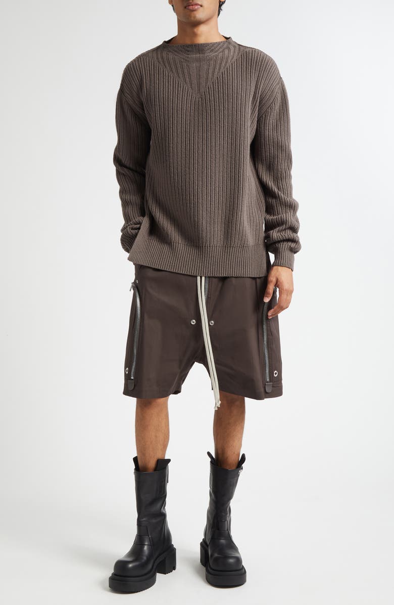 Rick Owens Fisherman Wool Sweater, Alternate, color, Dust