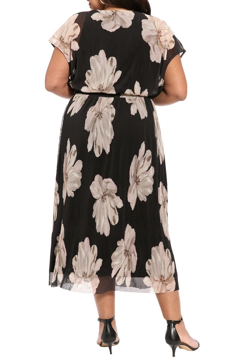 Empire Waist A-Line Midi Dress, Alternate, color, BLACK/ LIGHT SAND