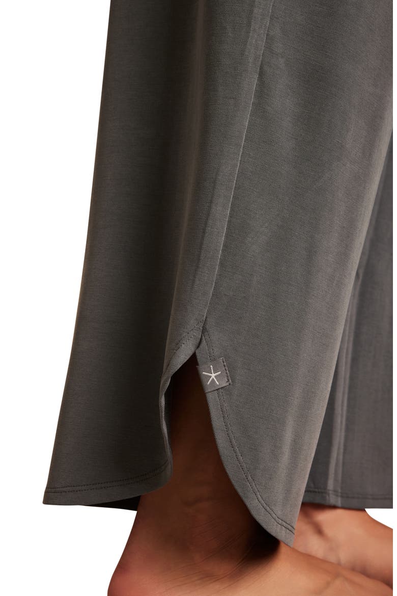 Malibu Collection® Sand Washed Jersey Wide Leg Pajamas, Alternate, color, DARK STEEL BLUE