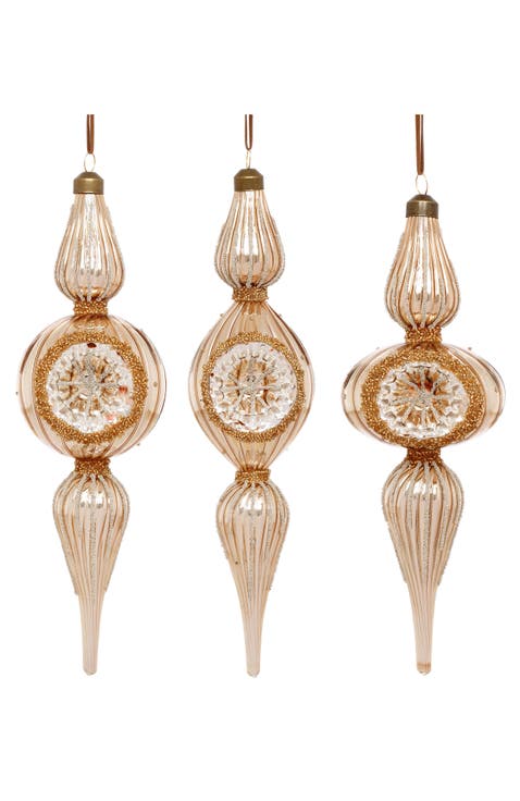Christmas Finial Ornament, Box of 6